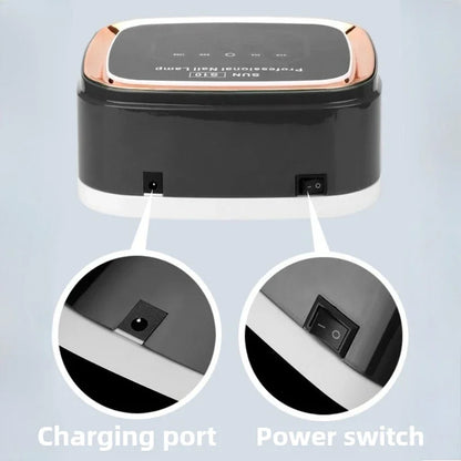 Lampe UV LED professionnelle RECHARGABLE pour séchage des ongles, écran HD, lampe  intelligente sans fil pour séchage rapide et durcissement de tous les vernis gel. Utilisation enfichable.