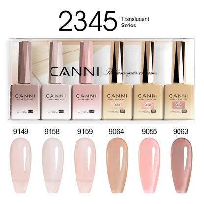 6pcs/kit CANNI HEMA TPO FREE Nail Gel Polish Set Gorgeous Color Semi Permanent Soak off UV LED Gel Nail Varnish Christmas Gift