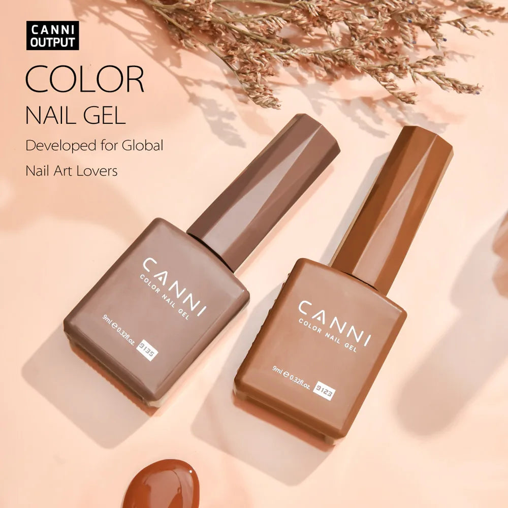 CANNI Hema Free Nail Glue Christmas Decoration Sticker Glue Semi Permanent Soak Off LED UV Nail Gel Polish Red Color Collection