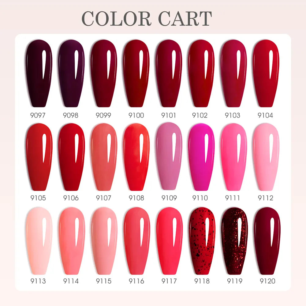 CANNI Hema Free Nail Glue Christmas Decoration Sticker Glue Semi Permanent Soak Off LED UV Nail Gel Polish Red Color Collection