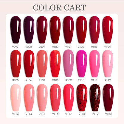CANNI Hema Free Nail Glue Christmas Decoration Sticker Glue Semi Permanent Soak Off LED UV Nail Gel Polish Red Color Collection