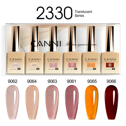 6pcs/kit CANNI HEMA TPO FREE Nail Gel Polish Set Gorgeous Color Semi Permanent Soak off UV LED Gel Nail Varnish Christmas Gift