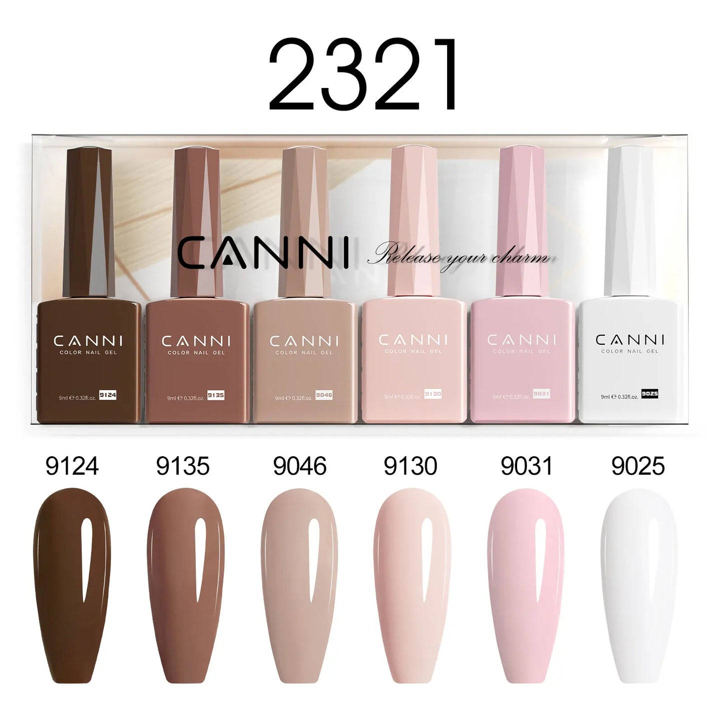 6pcs/kit CANNI HEMA TPO FREE Nail Gel Polish Set Gorgeous Color Semi Permanent Soak off UV LED Gel Nail Varnish Christmas Gift