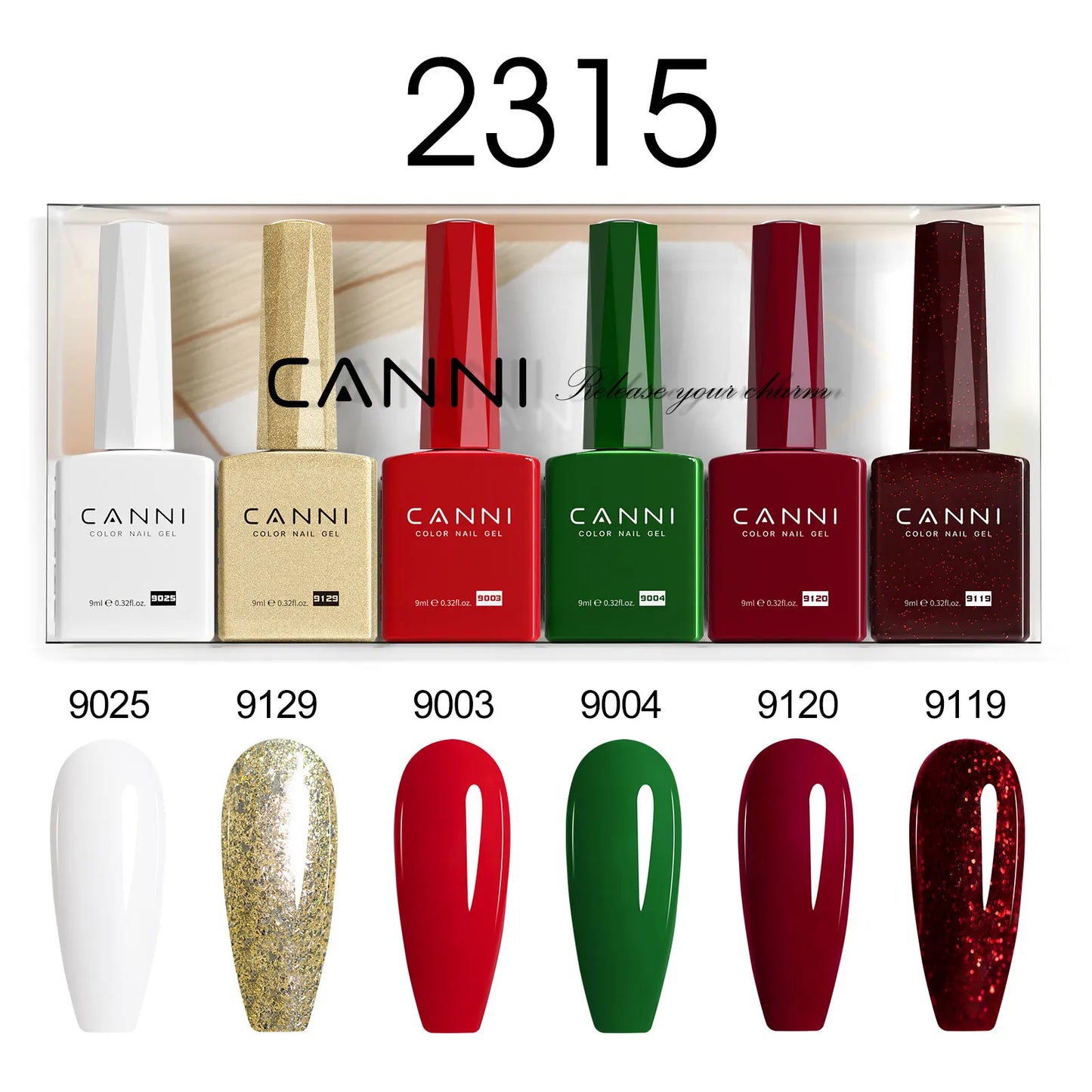6pcs/kit CANNI HEMA TPO FREE Nail Gel Polish Set Gorgeous Color Semi Permanent Soak off UV LED Gel Nail Varnish Christmas Gift