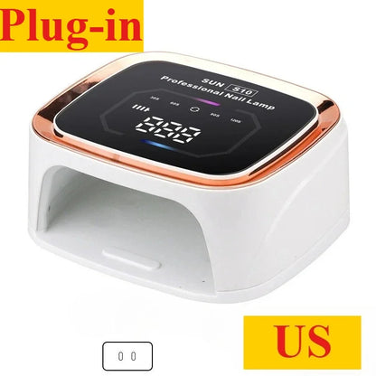 Lampe UV LED professionnelle RECHARGABLE pour séchage des ongles, écran HD, lampe  intelligente sans fil pour séchage rapide et durcissement de tous les vernis gel. Utilisation enfichable.