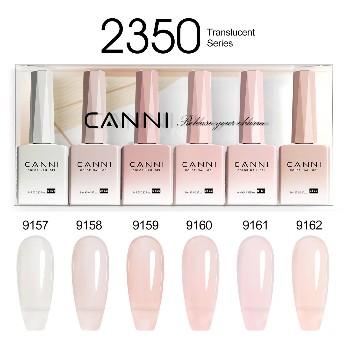 6pcs/kit CANNI HEMA TPO FREE Nail Gel Polish Set Gorgeous Color Semi Permanent Soak off UV LED Gel Nail Varnish Christmas Gift