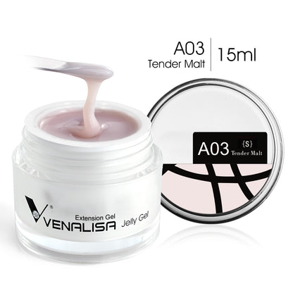 Hard Jelly Builder Nail Extend Gel Venalisa Poly Nail Gel 15ml Nail Art French Gel Gum Clear Camouflage UV Construction Gel