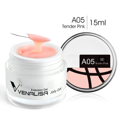 Hard Jelly Builder Nail Extend Gel Venalisa Poly Nail Gel 15ml Nail Art French Gel Gum Clear Camouflage UV Construction Gel