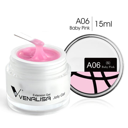 Hard Jelly Builder Nail Extend Gel Venalisa Poly Nail Gel 15ml Nail Art French Gel Gum Clear Camouflage UV Construction Gel