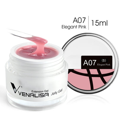 Hard Jelly Builder Nail Extend Gel Venalisa Poly Nail Gel 15ml Nail Art French Gel Gum Clear Camouflage UV Construction Gel