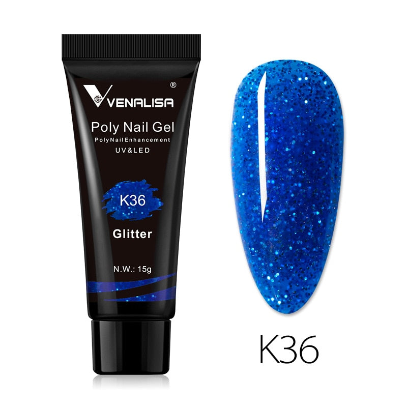 Venalisa New Arrival Poly Nail Gel 15g Acrylic Gel with Nail Tips Nail Polish Extension Nail Art Clear Camouflage Gel