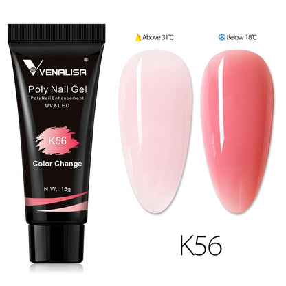 Venalisa New Arrival Poly Nail Gel 15g Acrylic Gel with Nail Tips Nail Polish Extension Nail Art Clear Camouflage Gel