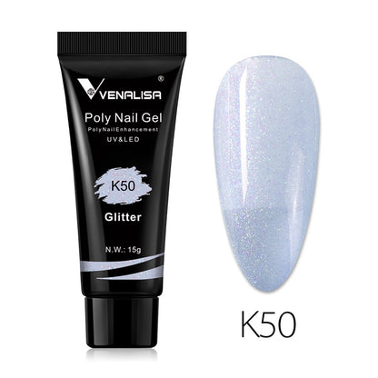 Venalisa New Arrival Poly Nail Gel 15g Acrylic Gel with Nail Tips Nail Polish Extension Nail Art Clear Camouflage Gel