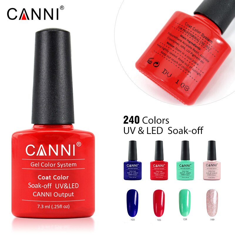 CANNI Gel Varnish Color ref 001-100 Series UV LED Lamp 7.3ml