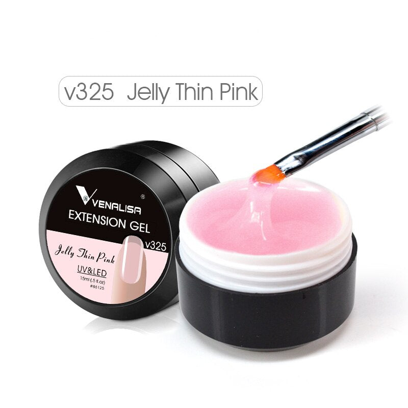 Hard Jelly Builder Nail Extend Gel Venalisa Poly Nail Gel 15ml Nail Art French Gel Gum Clear Camouflage UV Construction Gel