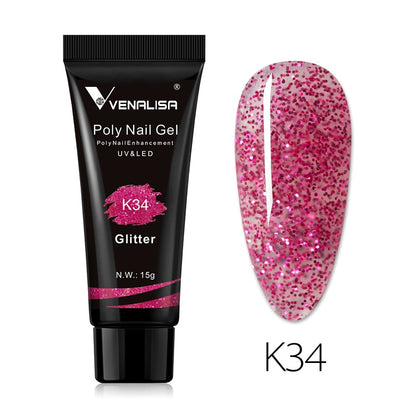 Venalisa New Arrival Poly Nail Gel 15g Acrylic Gel with Nail Tips Nail Polish Extension Nail Art Clear Camouflage Gel