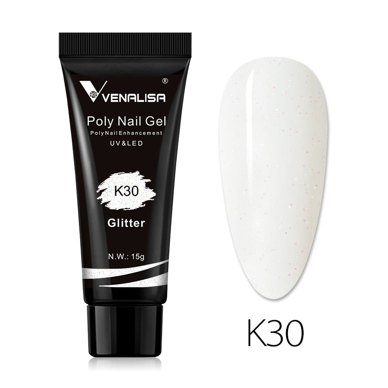 Venalisa New Arrival Poly Nail Gel 15g Acrylic Gel with Nail Tips Nail Polish Extension Nail Art Clear Camouflage Gel