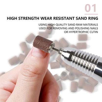 50pcs Nail Drill Bits Sanding Bands for Nail Drill File Grinder Sander Band Set for Acrylic Nails Gel Removing Pedicure Tool