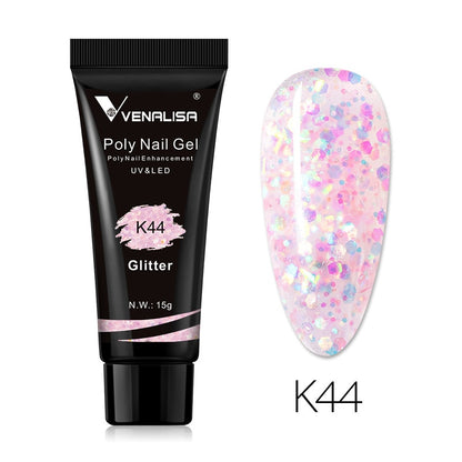 Venalisa New Arrival Poly Nail Gel 15g Acrylic Gel with Nail Tips Nail Polish Extension Nail Art Clear Camouflage Gel