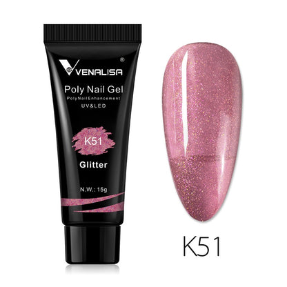 Venalisa New Arrival Poly Nail Gel 15g Acrylic Gel with Nail Tips Nail Polish Extension Nail Art Clear Camouflage Gel