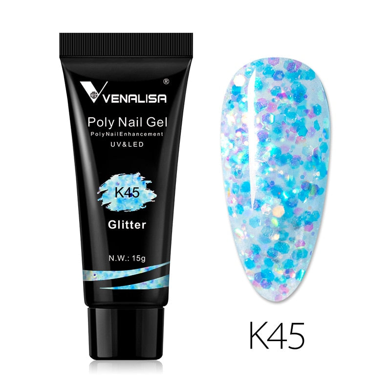 Venalisa New Arrival Poly Nail Gel 15g Acrylic Gel with Nail Tips Nail Polish Extension Nail Art Clear Camouflage Gel