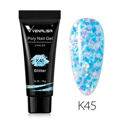 Venalisa New Arrival Poly Nail Gel 15g Acrylic Gel with Nail Tips Nail Polish Extension Nail Art Clear Camouflage Gel
