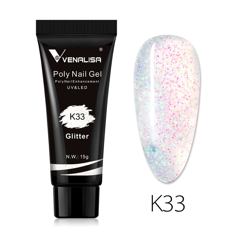Venalisa New Arrival Poly Nail Gel 15g Acrylic Gel with Nail Tips Nail Polish Extension Nail Art Clear Camouflage Gel