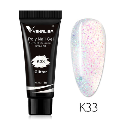 Venalisa New Arrival Poly Nail Gel 15g Acrylic Gel with Nail Tips Nail Polish Extension Nail Art Clear Camouflage Gel