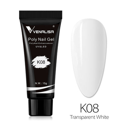 Venalisa New Arrival Poly Nail Gel 15g Acrylic Gel with Nail Tips Nail Polish Extension Nail Art Clear Camouflage Gel