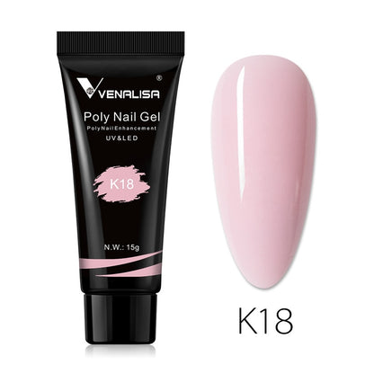 Venalisa New Arrival Poly Nail Gel 15g Acrylic Gel with Nail Tips Nail Polish Extension Nail Art Clear Camouflage Gel