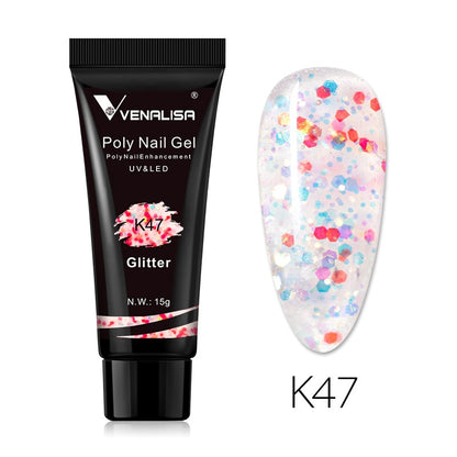 Venalisa New Arrival Poly Nail Gel 15g Acrylic Gel with Nail Tips Nail Polish Extension Nail Art Clear Camouflage Gel
