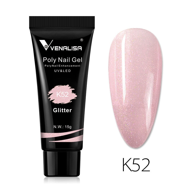 Venalisa New Arrival Poly Nail Gel 15g Acrylic Gel with Nail Tips Nail Polish Extension Nail Art Clear Camouflage Gel