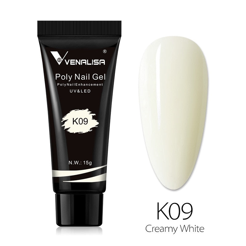 Venalisa New Arrival Poly Nail Gel 15g Acrylic Gel with Nail Tips Nail Polish Extension Nail Art Clear Camouflage Gel