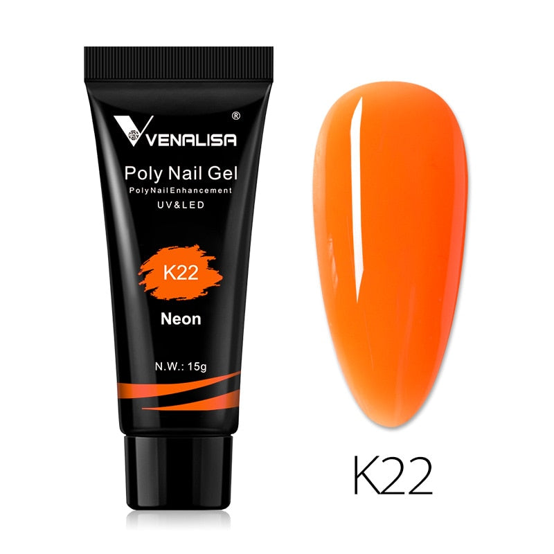 Venalisa New Arrival Poly Nail Gel 15g Acrylic Gel with Nail Tips Nail Polish Extension Nail Art Clear Camouflage Gel