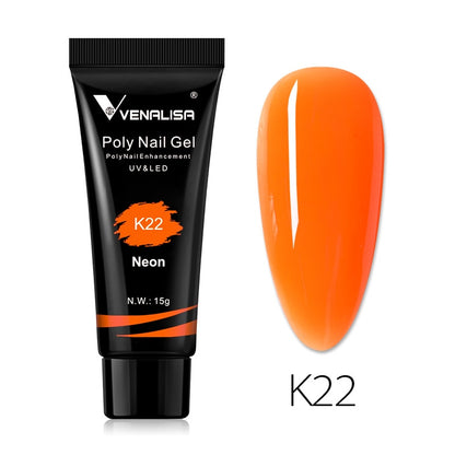 Venalisa New Arrival Poly Nail Gel 15g Acrylic Gel with Nail Tips Nail Polish Extension Nail Art Clear Camouflage Gel