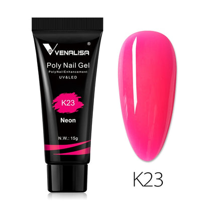 Venalisa New Arrival Poly Nail Gel 15g Acrylic Gel with Nail Tips Nail Polish Extension Nail Art Clear Camouflage Gel