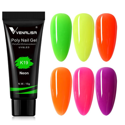 Venalisa New Arrival Poly Nail Gel 15g Acrylic Gel with Nail Tips Nail Polish Extension Nail Art Clear Camouflage Gel