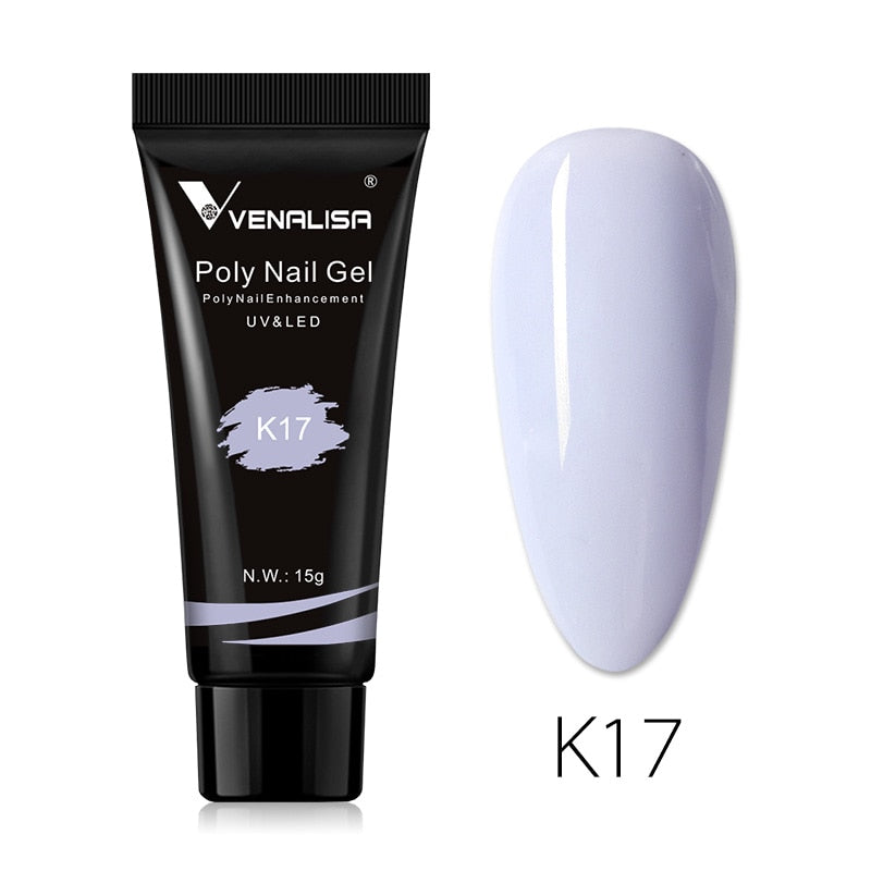 Venalisa New Arrival Poly Nail Gel 15g Acrylic Gel with Nail Tips Nail Polish Extension Nail Art Clear Camouflage Gel