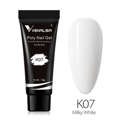 Venalisa New Arrival Poly Nail Gel 15g Acrylic Gel with Nail Tips Nail Polish Extension Nail Art Clear Camouflage Gel
