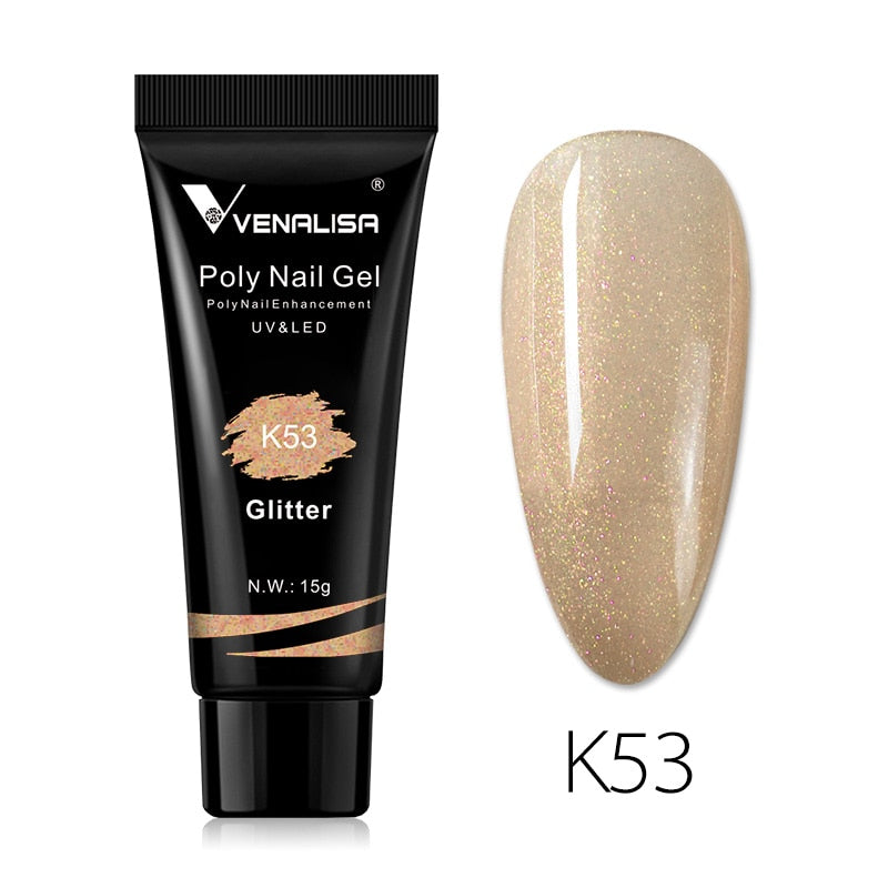 Venalisa New Arrival Poly Nail Gel 15g Acrylic Gel with Nail Tips Nail Polish Extension Nail Art Clear Camouflage Gel