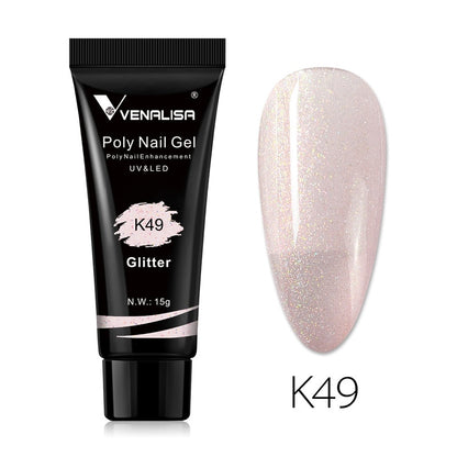 Venalisa New Arrival Poly Nail Gel 15g Acrylic Gel with Nail Tips Nail Polish Extension Nail Art Clear Camouflage Gel
