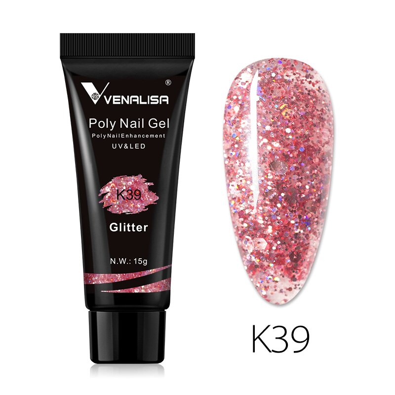 Venalisa New Arrival Poly Nail Gel 15g Acrylic Gel with Nail Tips Nail Polish Extension Nail Art Clear Camouflage Gel
