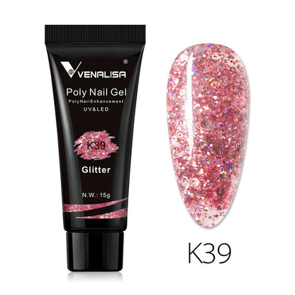 Venalisa New Arrival Poly Nail Gel 15g Acrylic Gel with Nail Tips Nail Polish Extension Nail Art Clear Camouflage Gel