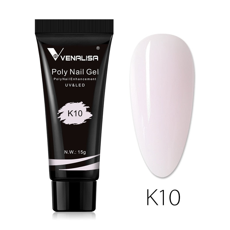 Venalisa New Arrival Poly Nail Gel 15g Acrylic Gel with Nail Tips Nail Polish Extension Nail Art Clear Camouflage Gel