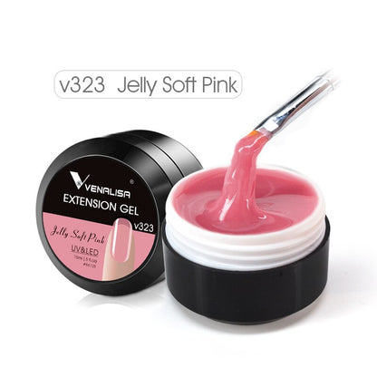 Hard Jelly Builder Nail Extend Gel Venalisa Poly Nail Gel 15ml Nail Art French Gel Gum Clear Camouflage UV Construction Gel