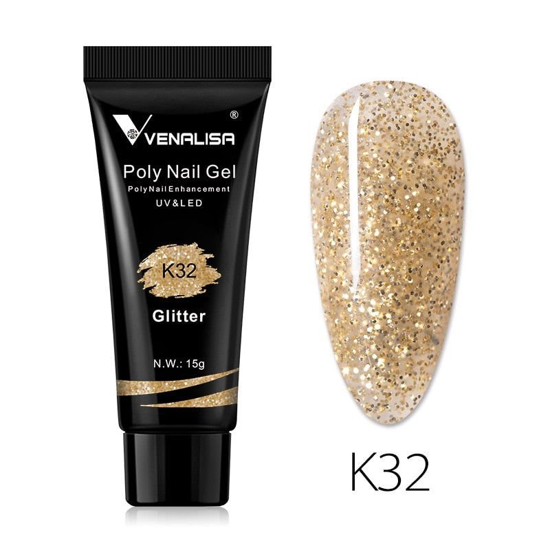 Venalisa New Arrival Poly Nail Gel 15g Acrylic Gel with Nail Tips Nail Polish Extension Nail Art Clear Camouflage Gel