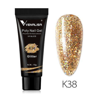 Venalisa New Arrival Poly Nail Gel 15g Acrylic Gel with Nail Tips Nail Polish Extension Nail Art Clear Camouflage Gel