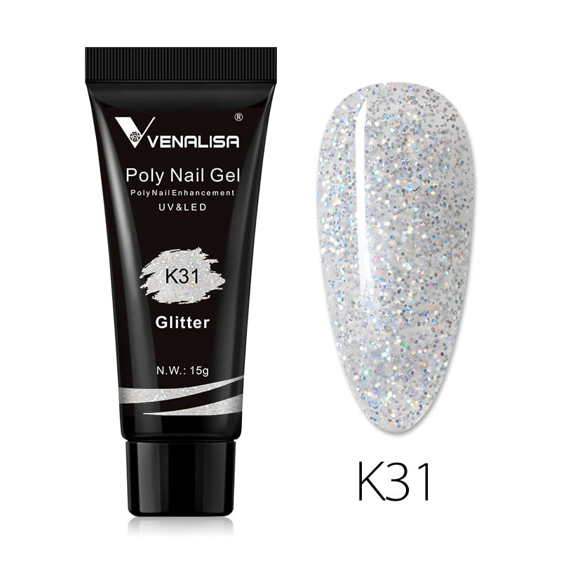 Venalisa New Arrival Poly Nail Gel 15g Acrylic Gel with Nail Tips Nail Polish Extension Nail Art Clear Camouflage Gel