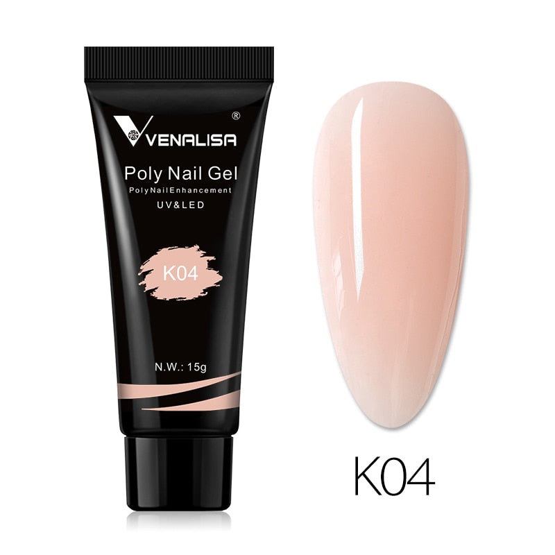 Venalisa New Arrival Poly Nail Gel 15g Acrylic Gel with Nail Tips Nail Polish Extension Nail Art Clear Camouflage Gel