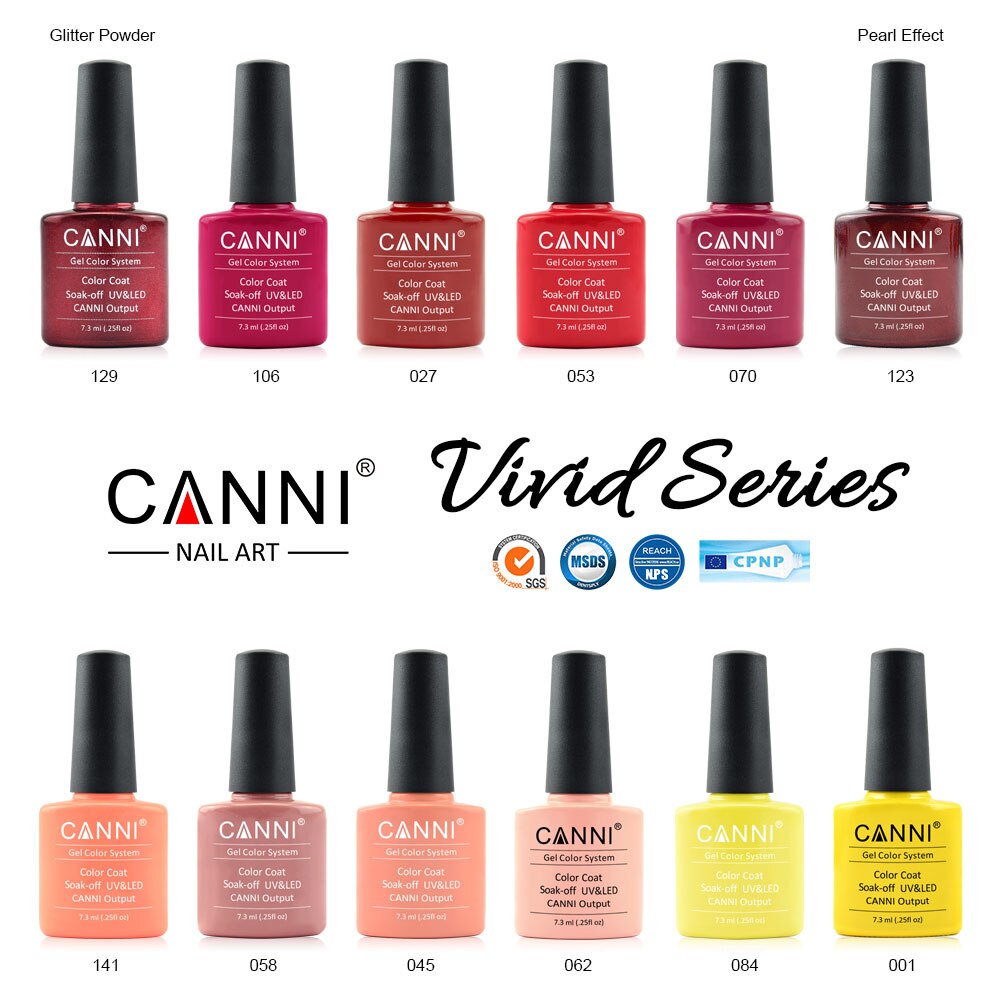 CANNI Gel Varnish Color ref128-227 Series UV LED Lamp 7.3ml
